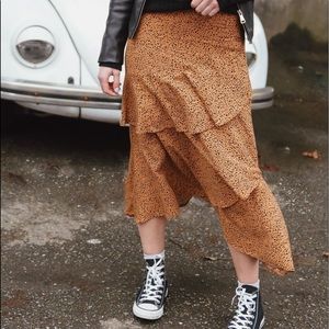 Spotted midi skirt